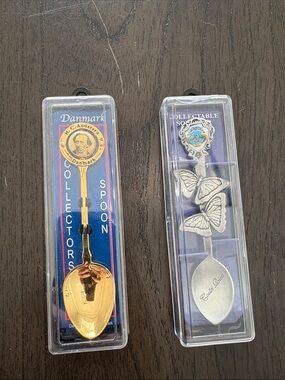 Denmark Gold Collector Spoon & Butterfly Collectible Spoon Set